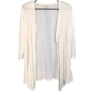 Nanette Lepore linen lightweight knit open weave cardigan w/open weave details